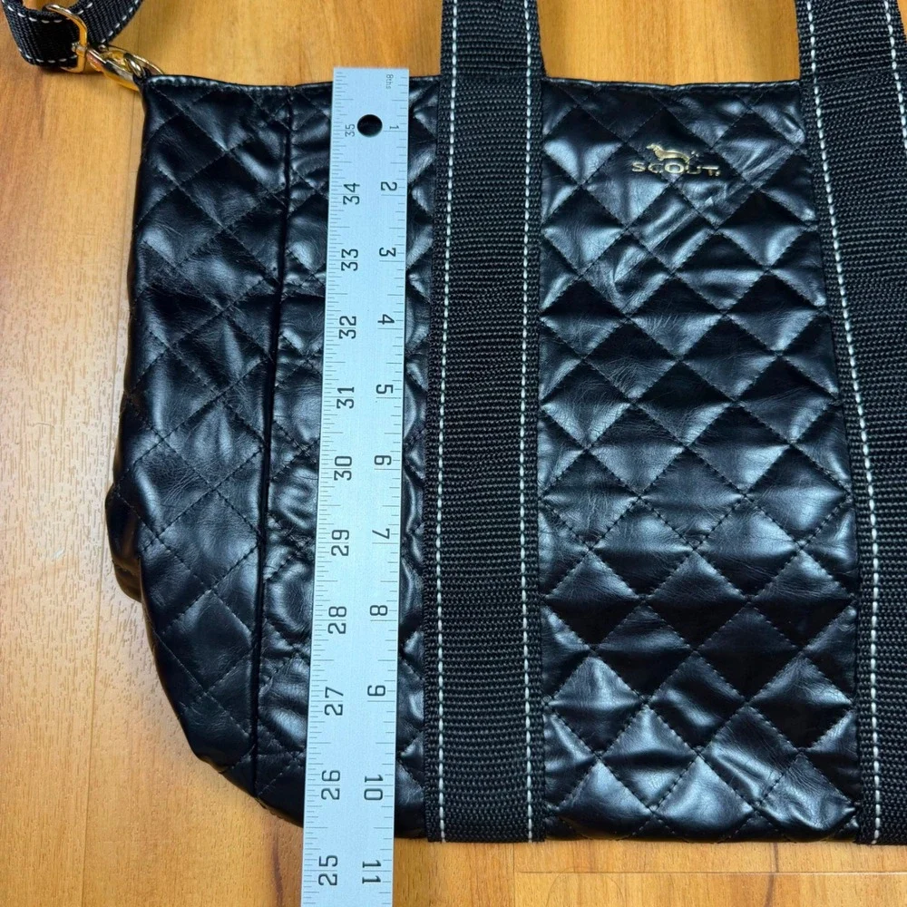 SCOUT BJ Tote Bag Black Quilted Crossbody Shoulder Bag Gold Hardware Large